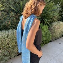 Écharpe en dentelle Bleu Cobalt
